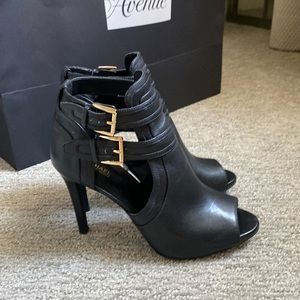 Michael Kors Blaze Open-toe Black Booties Size 7.5